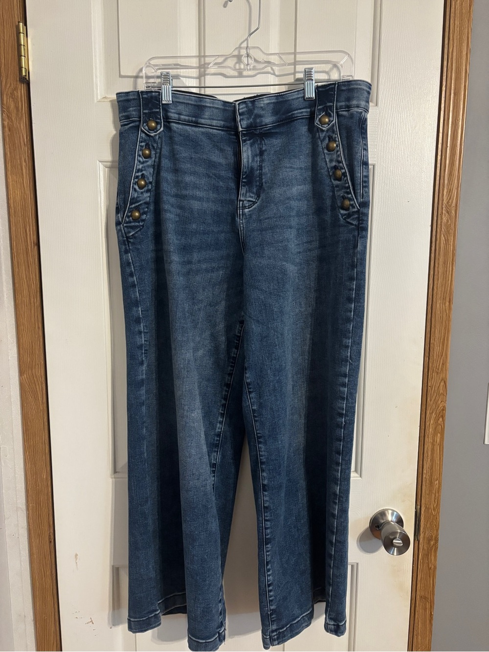 jcpenney Blue High-Waist Flare Jeans with Button Trim